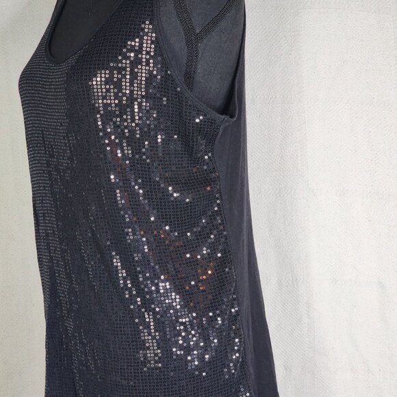 Lane Bryant Black Sparkle Sequin Front Cotton Modal Back Dressy Tank Size 14/16 - Picture 9 of 16